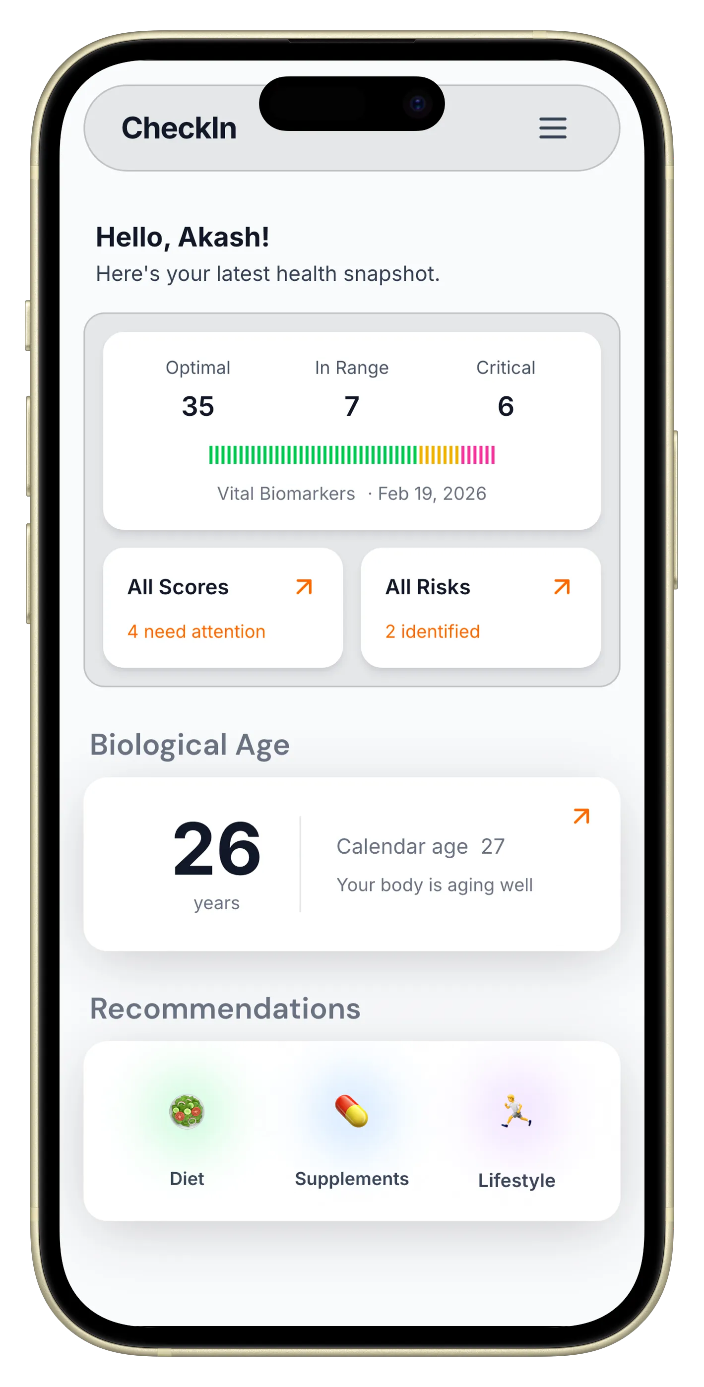CheckIn Health Dashboard